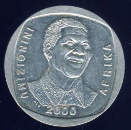 MADIBA *** 2000 Nelson Mandela Smiley R5 Coin - in ziplock bag. VERY SCARCE!
