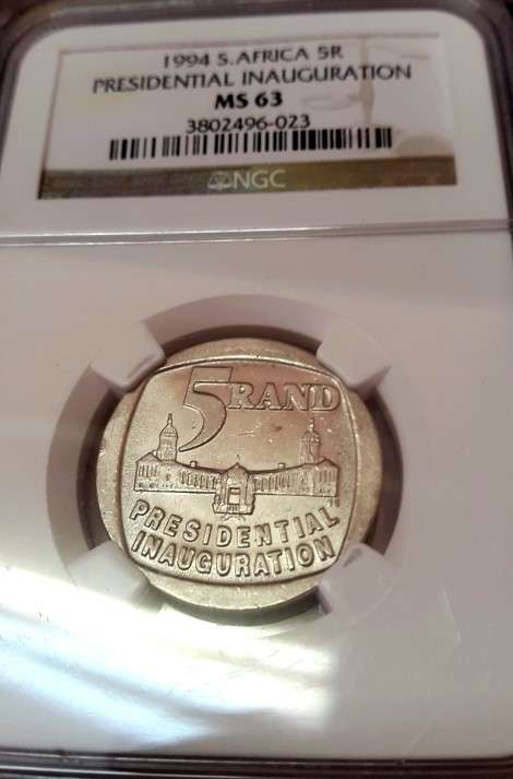 HIGH GRADE **  MS63   *** 1994 INAUGURATION R5 GRADED BY NGC. ORIGINAL.