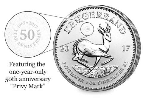 1 oz SILVER PREMIUM UNCIRCULATED - 2017 -  CoA -SEALED IN CAPSULE // SA MINT.
