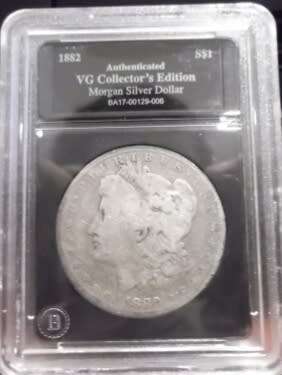 SILVER**1882 MORGAN DOLLAR**SOUGHT-AFTER!  AUTHENTICATED SILVER VG COLLECTOR'S EDITION***