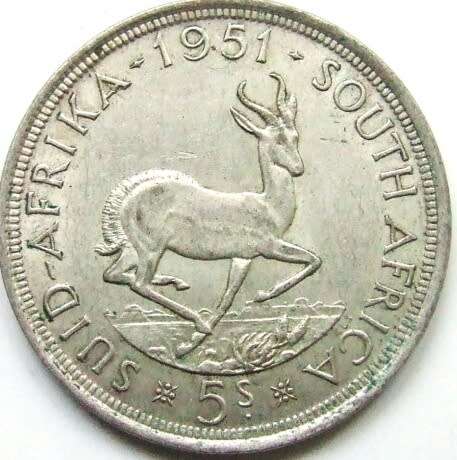 1951 SILVER UNION OF SOUTH AFRICA 5 SHILLINGS*** BEAUTIFUL CONDITION. Weight 28,280g.