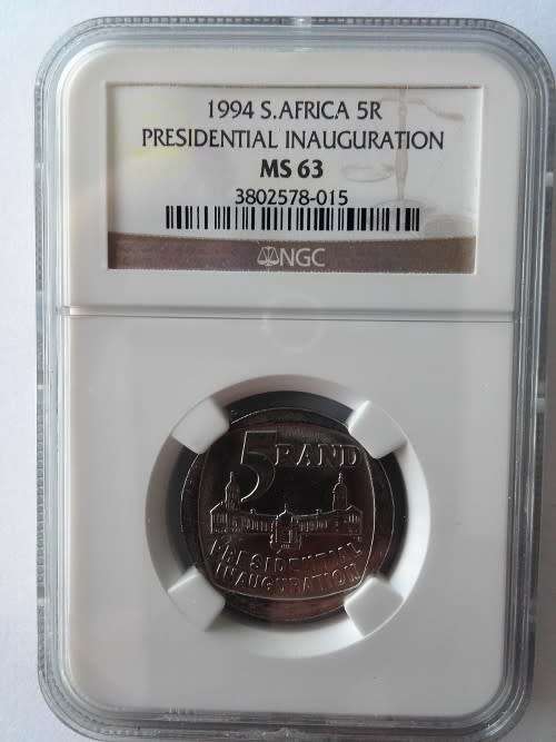 1994 NGC graded INAUGURATION R5 ** MS63 ** SCARCE GRADE. 2 AVAILABLE **