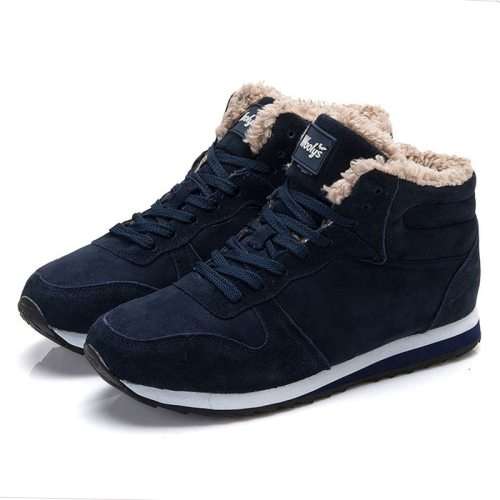 Men Shoes Winter Sneakers Suede Leather Tenis Trainers Mans Footwear Warm Winter Shoes Basket Homme