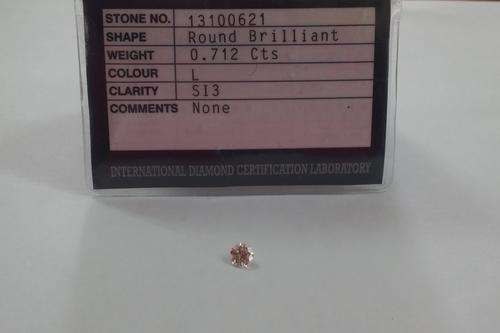 **BRILLIANT** Certified 0.712ct Natural Untreated Diamond.