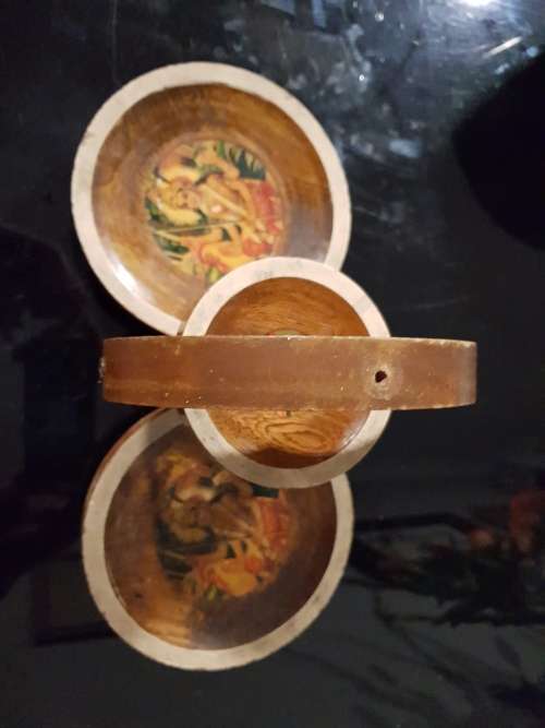 oriental 3 tier foldable wooden stand