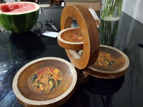 oriental 3 tier foldable wooden stand