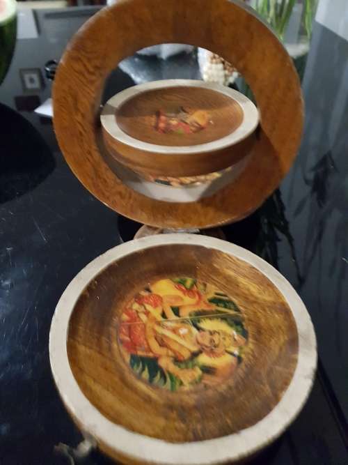 oriental 3 tier foldable wooden stand