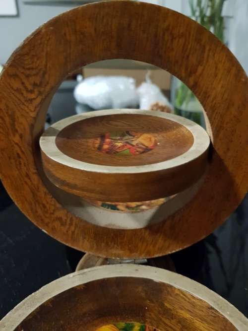 oriental 3 tier foldable wooden stand