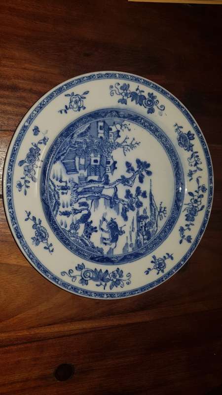 CHINESE BLUE and WHITE PLATE GARDEN