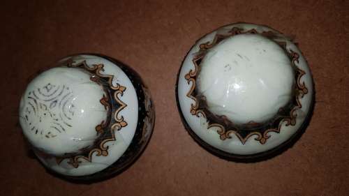 hand-made flower ginger jar with lid x2