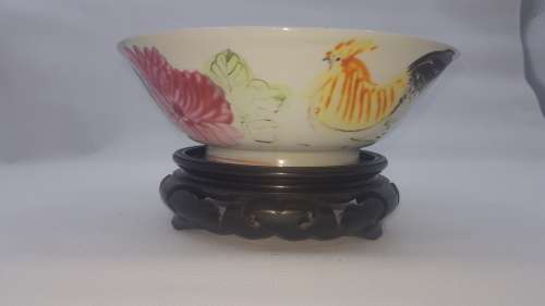 antique chinese cock bowl