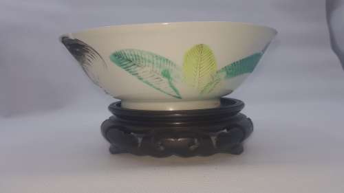 antique chinese cock bowl