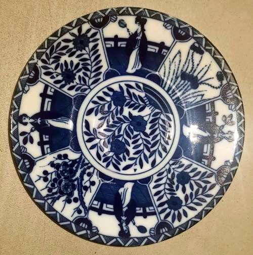 Ancient Japanese porcelain duo blue  and white