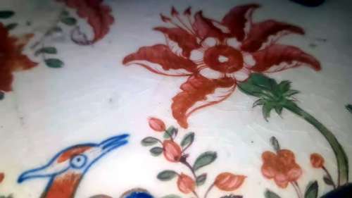 Antique Chinese Export Plate, Pseudo Tobacco Leaf Pattern