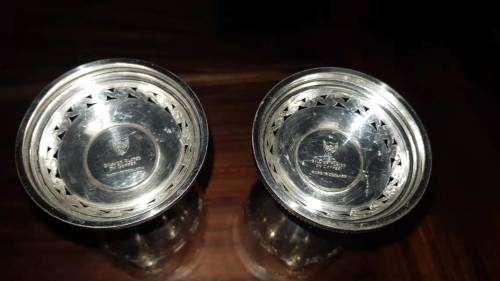 pair of Vintage Lange Silver-Plated Sugar/Salt/Flower Shaker With Lid Made in England