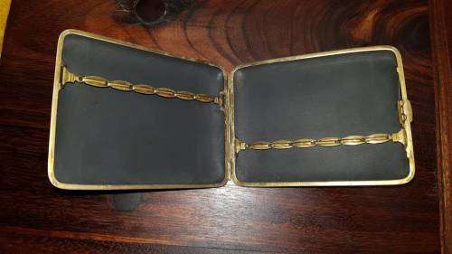 Lovely Art Deco Vintage Japanese Damascene Komai Style Cigarette Case - Landscape