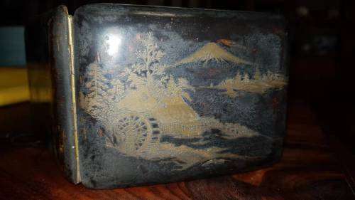 Lovely Art Deco Vintage Japanese Damascene Komai Style Cigarette Case - Landscape