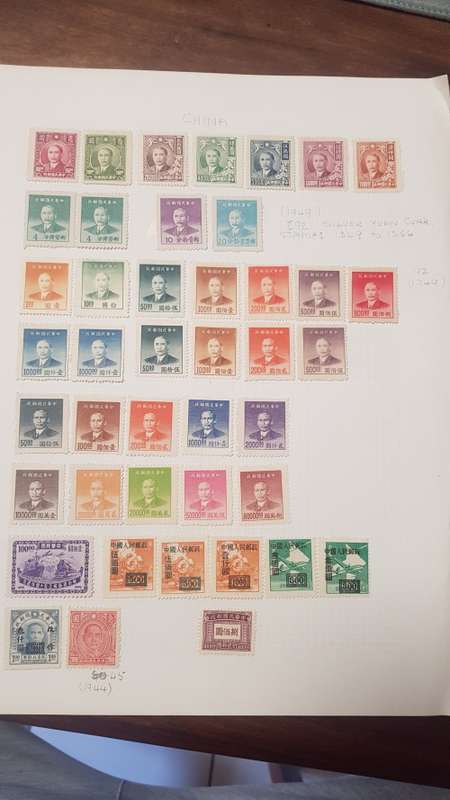 CHINESE STAMPS PAGES FROM 1949 ISSUED 3 PAGES