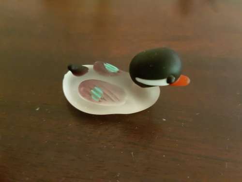 frosted glass miniature duck