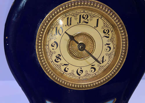 ANTIQUE PORCELAIN MANTEL CLOCK