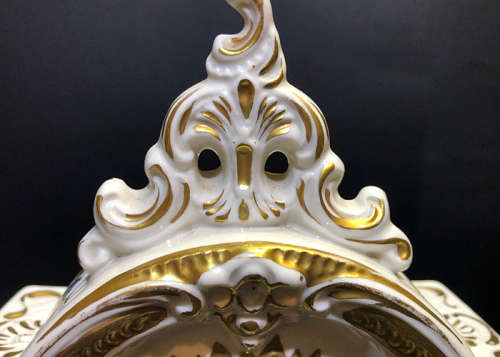 ANTIQUE PORCELAIN MANTLE CLOCK, GERMAN MADE WINETTE