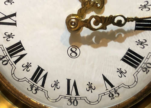 ANTIQUE PORCELAIN MANTLE CLOCK, GERMAN MADE WINETTE