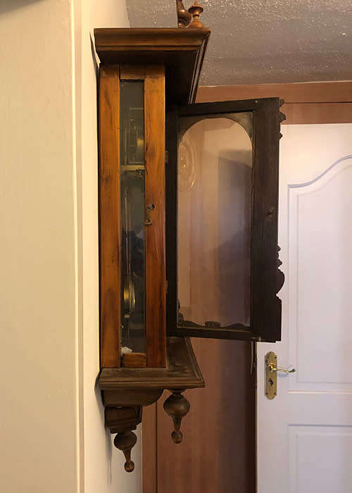 ANTIQUE HAC SOLID WOOD WALL CLOCK EARLY 1900S