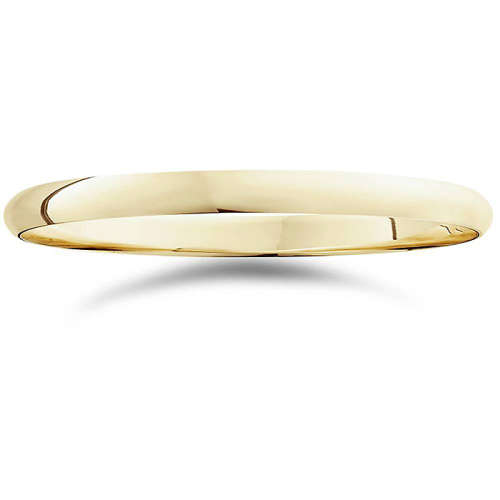 Gold Wedding Bands, Solid 9 ct D Shape 3 mm Heavy Bands