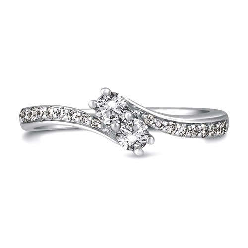 18 CT WHITE GOLD AND NATURAL DIAMOND ENGAGEMENT RING