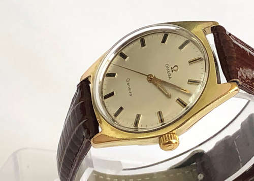 VINTAGE OMEGA GENEVE MEN'S WATCH, MANUAL WINDING, GOLD PLATED CASE CAL. 601