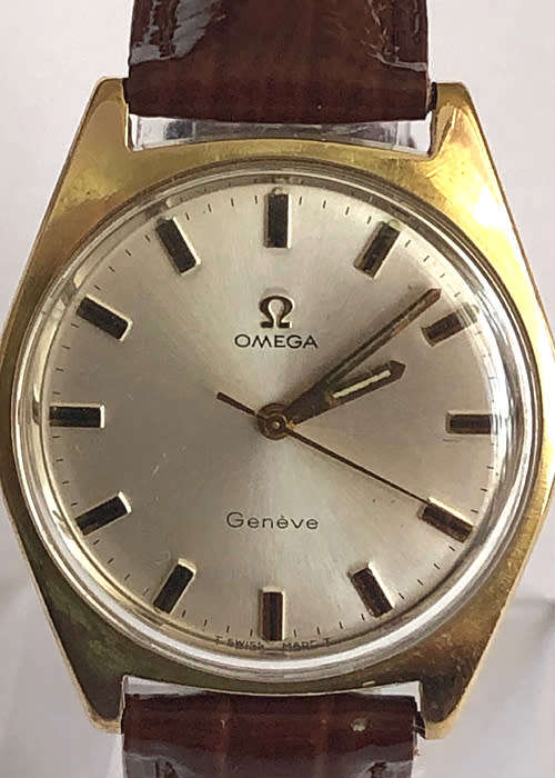 VINTAGE OMEGA GENEVE MEN'S WATCH, MANUAL WINDING, GOLD PLATED CASE CAL. 601