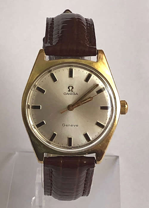 VINTAGE OMEGA GENEVE MEN'S WATCH, MANUAL WINDING, GOLD PLATED CASE CAL. 601