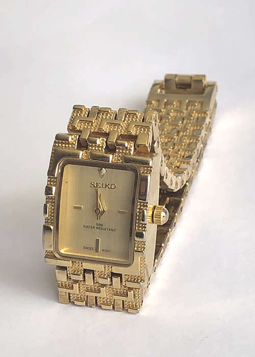 STUNNING SEIKO QUARTZ LADIES WATCH, GOLD PLATED, WORKING