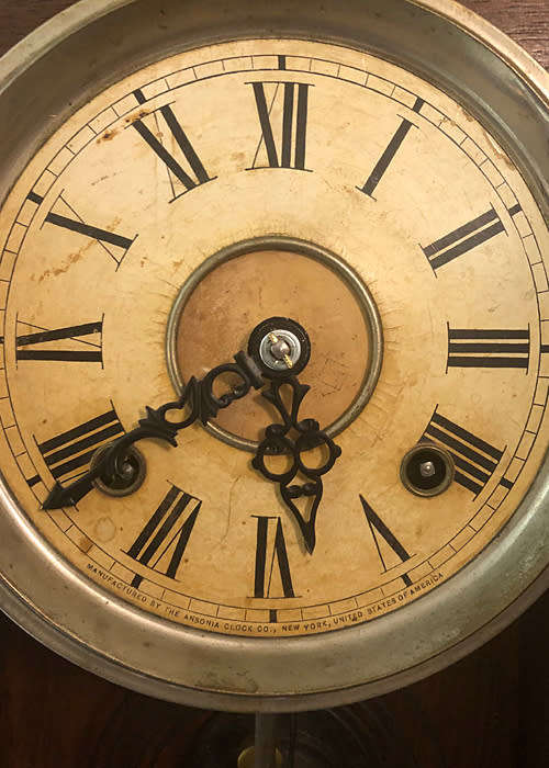 ANTIQUE ANSONIA WALL OR MANTEL CLOCK, 8 DAYS WINDING, CIRCA 1895