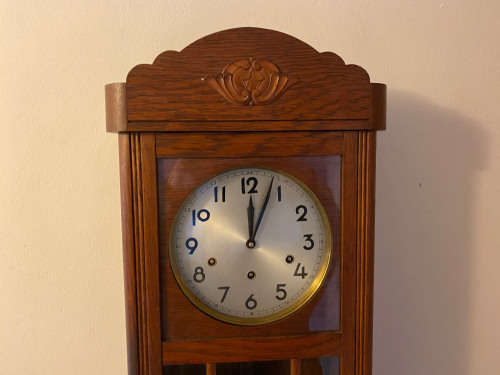ANTIQUE JUNGHANS WESTMINSTER CHIME WALL CLOCK W64 C 1950 IN PERFECT CONDITIONS
