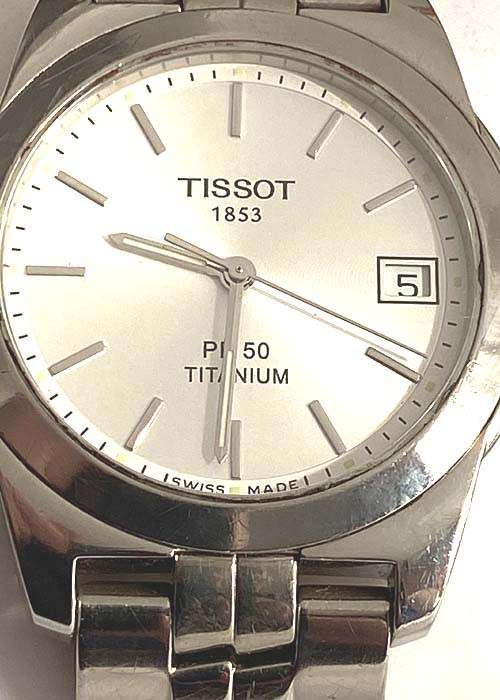 TITANIUM TISSOT PR 50 MEN'S WATCH, WITH DATE, IN GOOD CONDITIONS