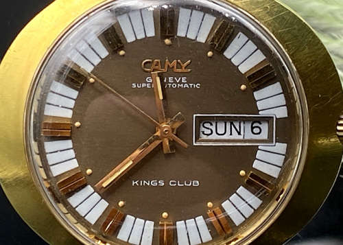 Vintage Camy Superautomatic Kings Club Men`s Watch, Day Date, cal ETA 2789