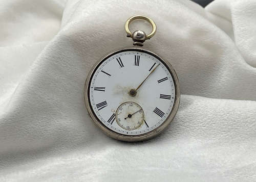 Antique Pocket Watch, Solid Silver Case .925, Fusee Mouvement made in England, for repairs or spares