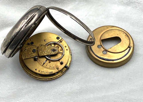 Antique Pocket Watch, Solid Silver Case .925, Fusee Mouvement made in England, for repairs or spares