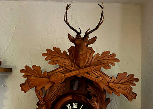 Very Big Antique Cuckoo Clock from West Germany, 24 Hour Winding, Like New