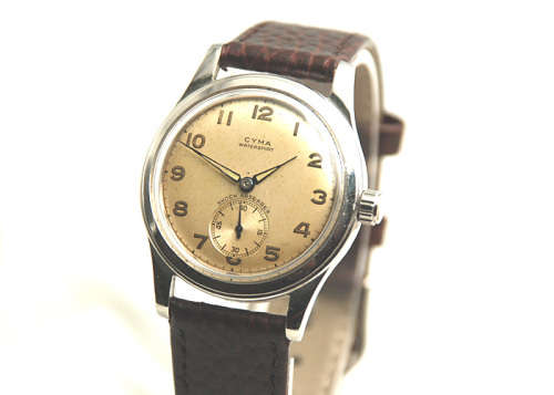 Vintage Cyma Watersport Shock Absorber Men`s Watch, Manual, c 1940, Serviced