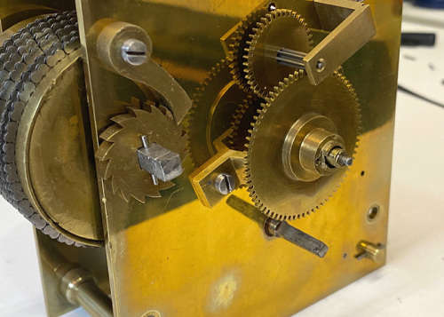 Rare Antique Station Clock, Chain Driven Fusee Movement from the  19th Century, Highly Collectable