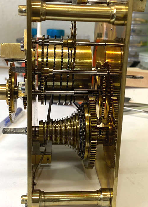 Rare Antique Station Clock, Chain Driven Fusee Movement from the  19th Century, Highly Collectable