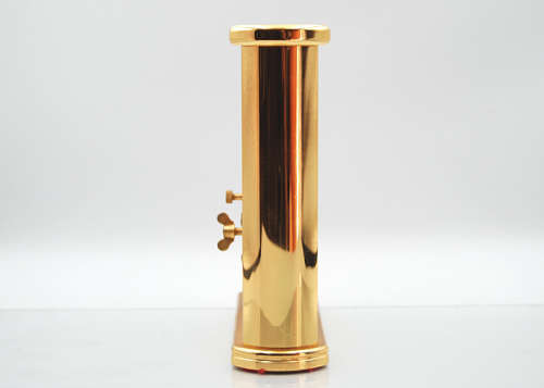Jaeger LeCoultre Skeleton Baguette Clock, c 1960, Gold Plated Brass and Glass