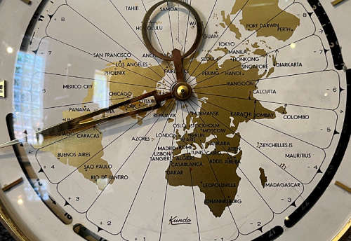 Rare Kundo World timer 8 Days Wind Table Clock, Serviced
