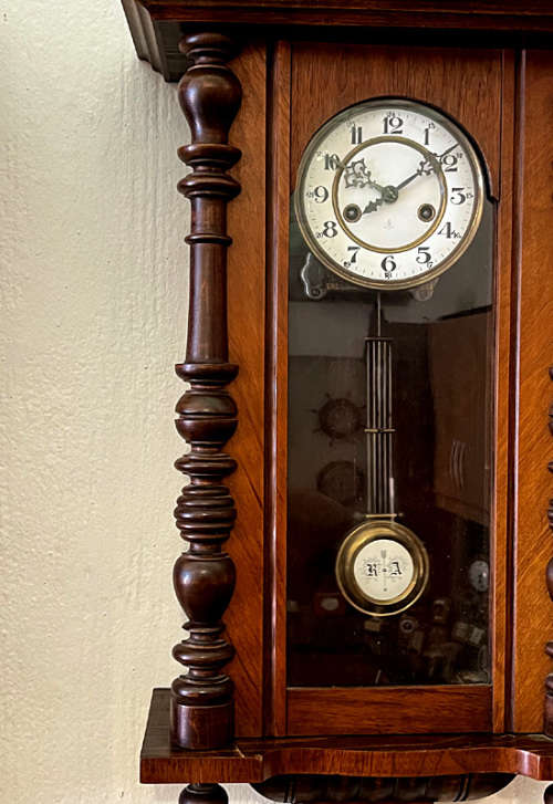 Antique Gustav Becker Wall Clock from late 1800`s, Chiming, 8 Days Winding