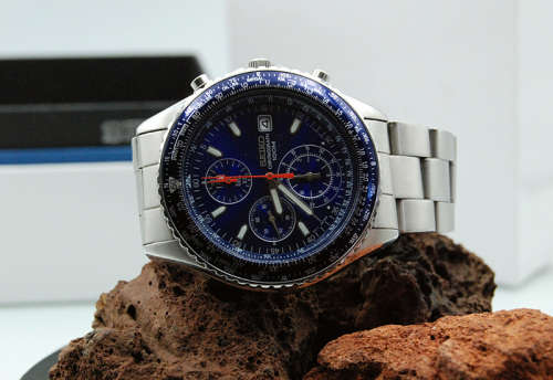 Vintage Seiko Flightmaster Pilot`s Chronograph Watch, 100 M, Like New, Original Box