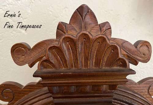 Big Antique Solid Wood Wall Clock, 8 Days Winding, Chime Full Hour, Serviced