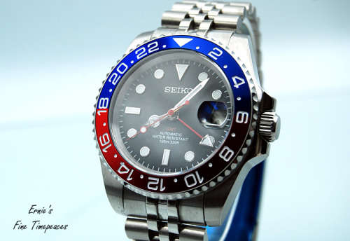 Seiko Gmt Automatic Mod Watch, Pepsi, Nh34 Movement, NEW