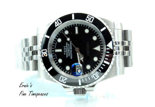 Seiko Marine Master 300, Automatic Mod Watch, Black, NH35 Seiko Movement, New